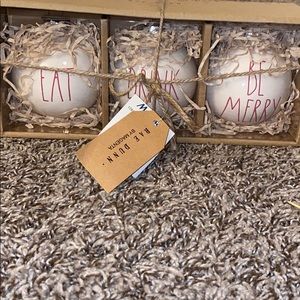 Eat, Drink, Be Merry Rae Dunn Ceramic Ornaments